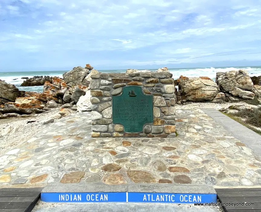 Meeting point of two oceans at Cape Agulhas