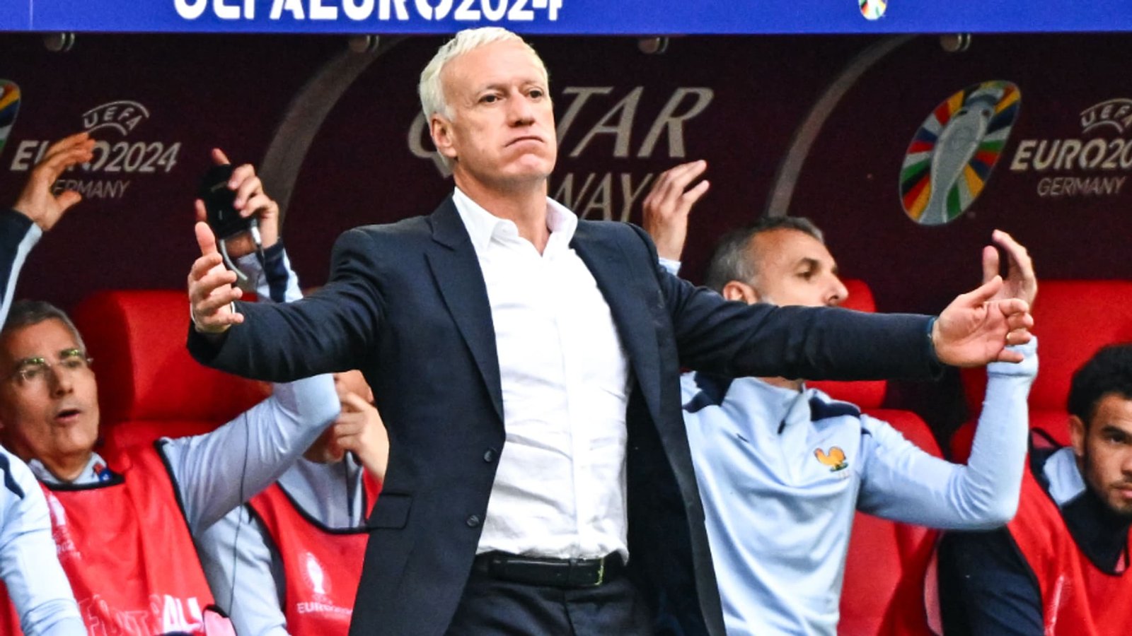 Le sélectionneur Didier Deschamps lors de France-Belgique à l'Euro, le 1er juillet 2024